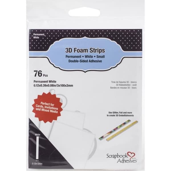 Scrapbook-lim 3D-skumremsor 76/Pkg-Vit, 0,12"X3,93"X0,08"