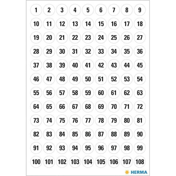Siffror - Dekaler - Klistermärke - 8mm diameter - 5 ark - 1 till 540