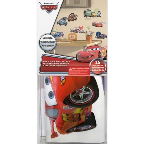 Klistermärken - RUMSKAMRATER - DISNEY BILAR 2 - Flash McQueen - Återanvändbara - Multifärgade