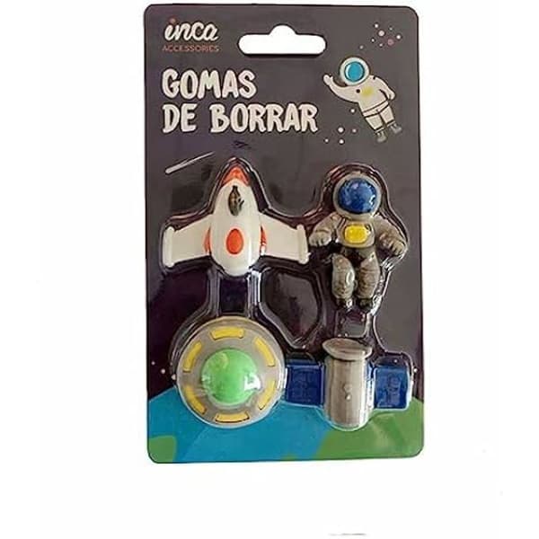 Inca Astronaut Rymdfarkost Eraser Set 4 delar - INCA - Barn - Blandat