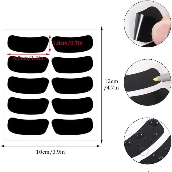 INF Genanvendelige tavletiketter, 10 stk, 4,5x1,8 cm/10x12 cm
