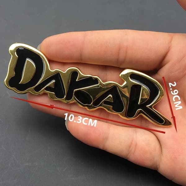 DAKAR 3D EMBLEM -tarra metallikulta