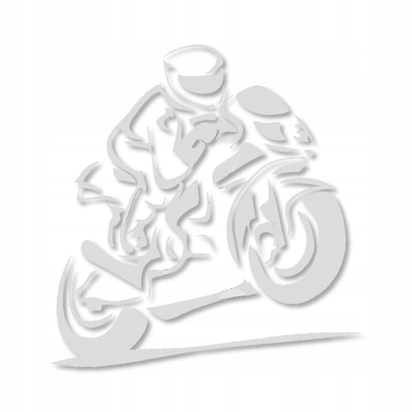 Klistermærke RACER motorcykel motorcykel til bil hvid