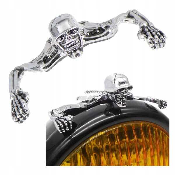 DEKORATIV SKELETONSTICKER metal til motorcykellampe/skærm [MINDRE VERSION]
