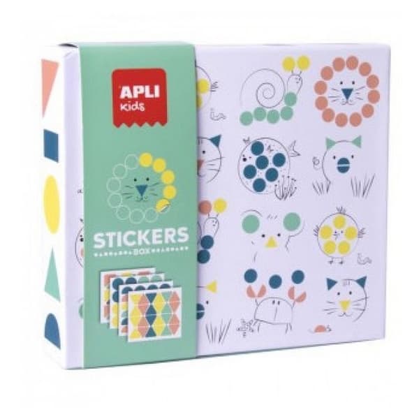 Kreativt kit för barn - Apli Agipa - Geometriska djurklistermärken - Flerfärgad - Från 3 år - 1 kit