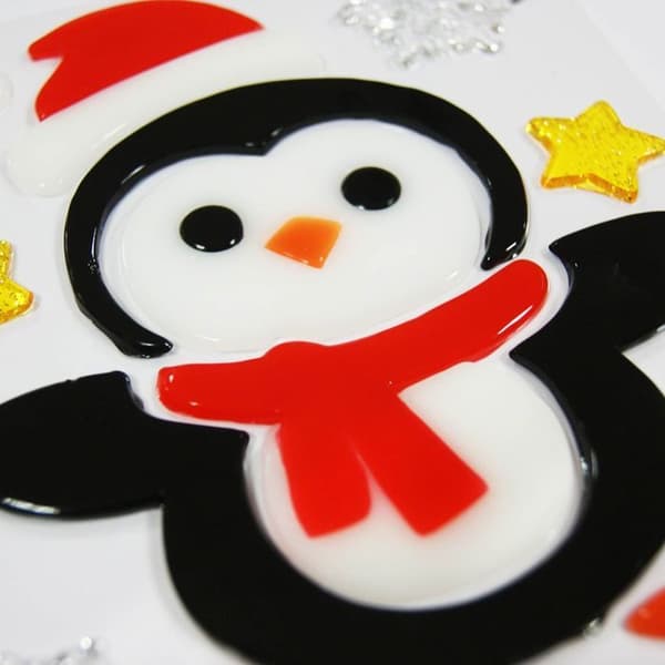 Christmas Window Gel Stickers - Christmas Penguin