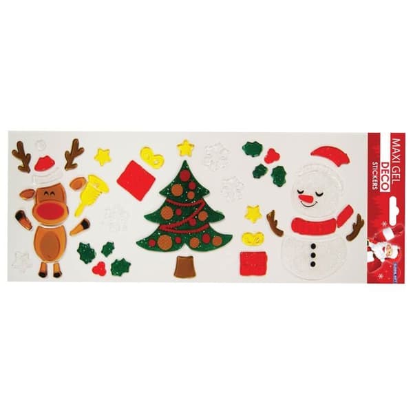 Christmas Window Gel Stickers - Renar och Snowman