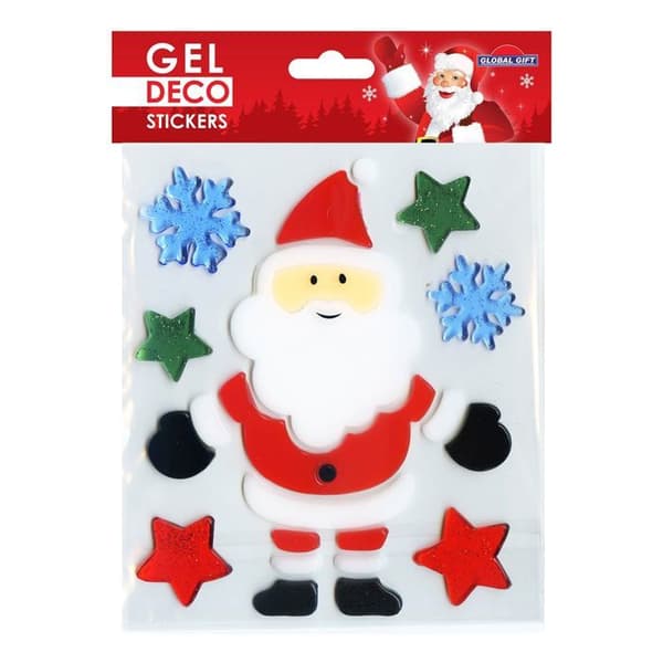 Jul fönster gel klistermärken - jultomten
