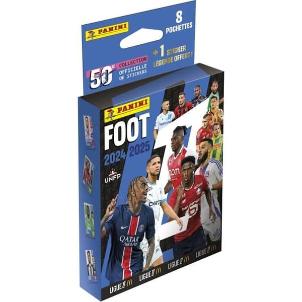 Blisterdekaler - PANINI - Football Ligue 1 2024-2025 McDonald's - 8 fickor + 1 legend-dekal