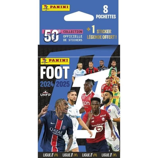 Blisterdekaler - PANINI - Football Ligue 1 2024-2025 McDonald's - 8 fickor + 1 legend-dekal