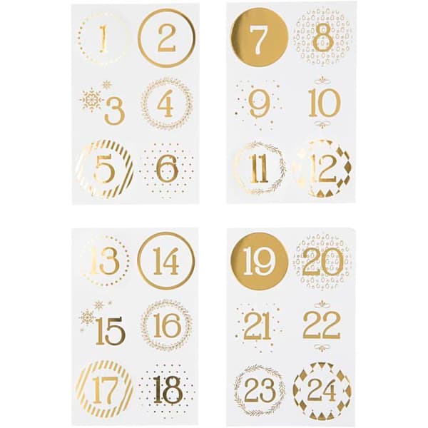 Creativ company scrapbooking dekal - 28457 - Vivi Gade Stickers, vitguld, en storlek