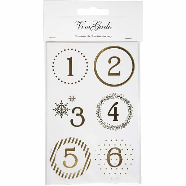 Creativ company scrapbooking dekal - 28457 - Vivi Gade Stickers, vitguld, en storlek