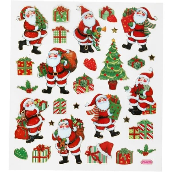Klistermärken Jul Creotime - Tomte och Presenter - 29 st