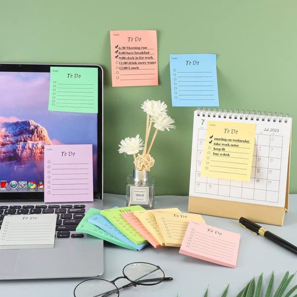 INF Morandi Color Mini Notepad, bærbar notatblokk, klistrelapper til kontor, skole og hjem