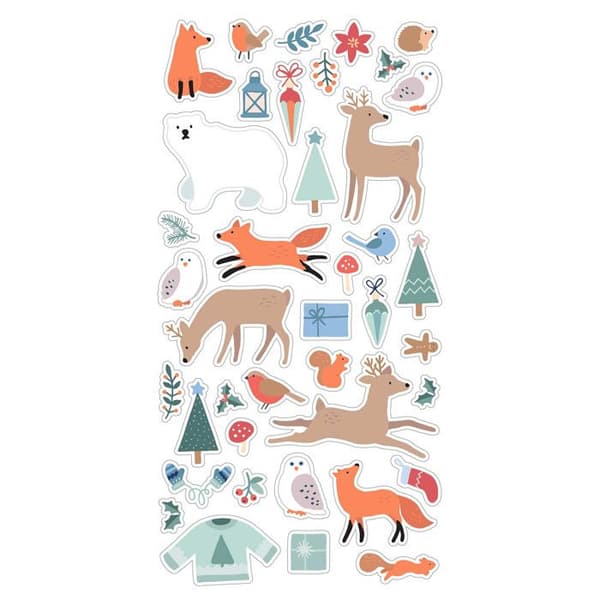 Christmas Puffies Stickers - Skogsdjur