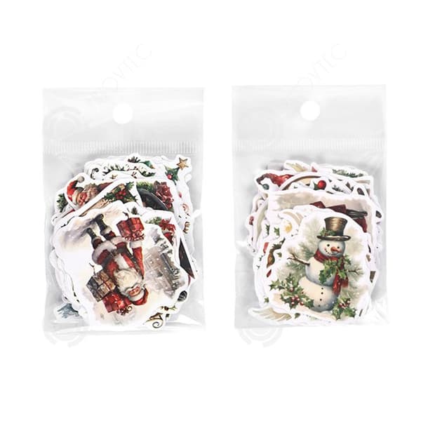 INN Stickers set med 100 klistermärken på jultema innehåller 2 teman vattentäta dekorativa klistermärken DIY Christmas-serien