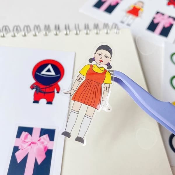 CONFO® Squid Game Sticker Mobiltelefon Fodral Sticker Samma film 123 Man Game Halloween Sticker