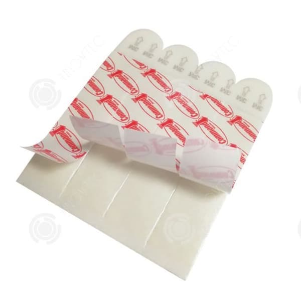 INN® självhäftande flikar - vit - 16 små 3M Command