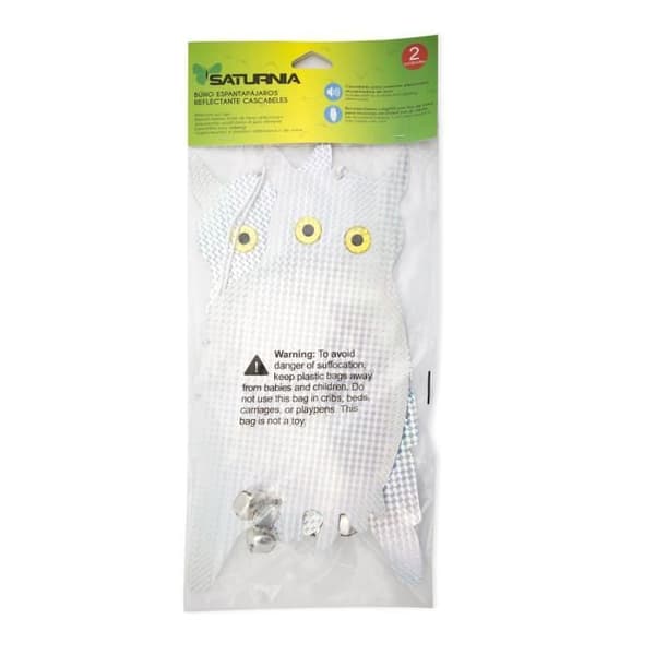 Buho Espantapajaros Reflectante Para Colgar Con 2 Cascabeles (2 Piezas)