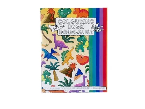 Målarbok / Målarhäfte med Klistermärken / Stickers - Dinosaurier