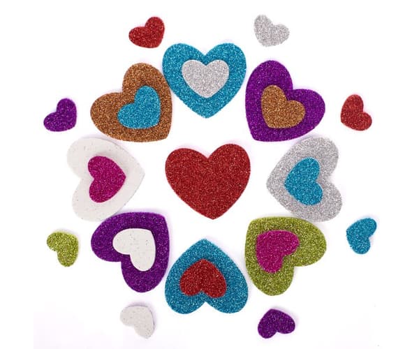 Astra glitter hearts koristetarrat nro. 20