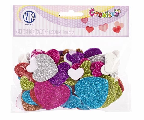 Astra glitter hearts koristetarrat nro. 20