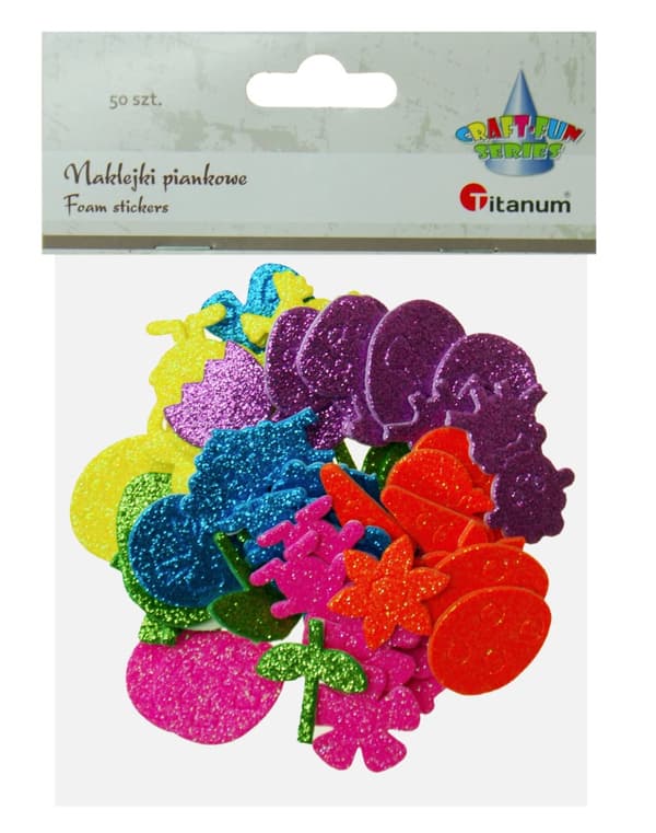 Vaahtomuovi tarrat glitter pääsiäinen 50 kpl Titanum