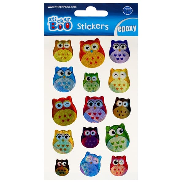 Owls Sticker Boo epoxy dome-klistermærker