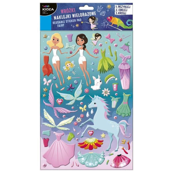 Uudelleenkäytettävät Fairy-tarrat + A3 Kidea-taulut