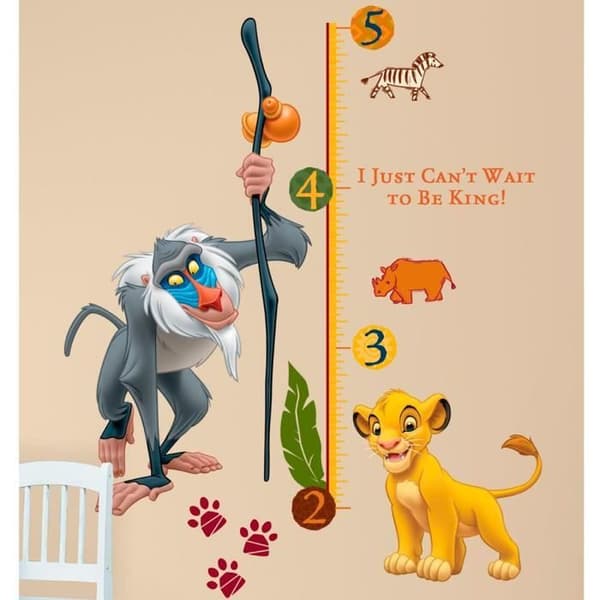 Klistermärken - Disney - Lejonkungen - Gigantisk mätsticka - För-skurna - Återanvändbara