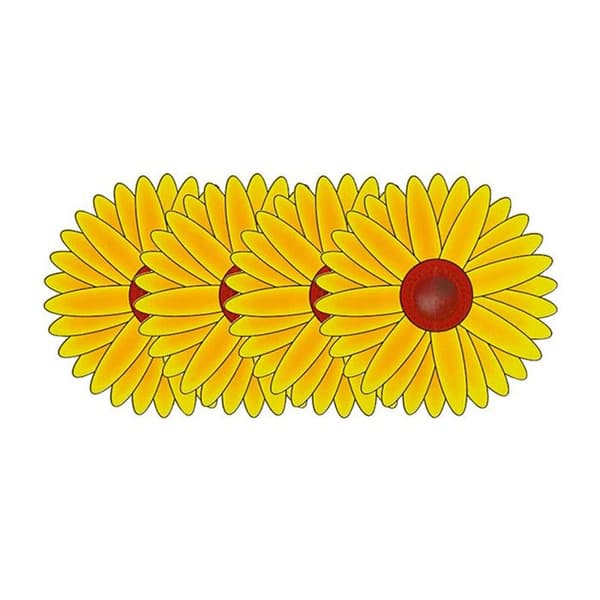 Flugor sticker - Icke giftig - Mönster Solros - Pack om 4 - Inomhusbruk - Klistermärke