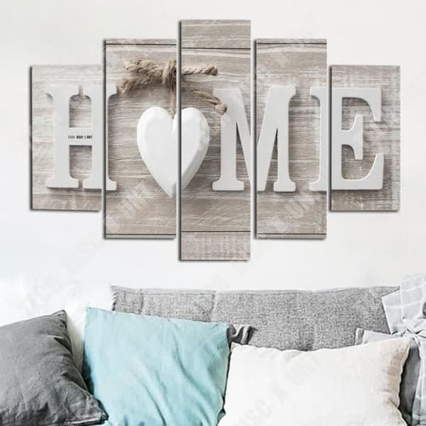 TD® Väggdekor 5 stycken LOVE HOME/Bläckstråleväggmålning canvasmålning Dekorativ målning utan ram