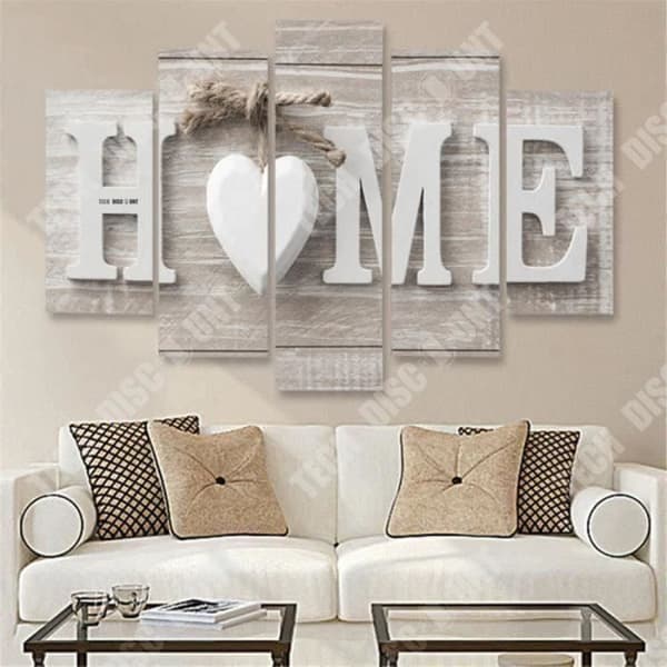 TD® Väggdekor 5 stycken LOVE HOME/Bläckstråleväggmålning canvasmålning Dekorativ målning utan ram
