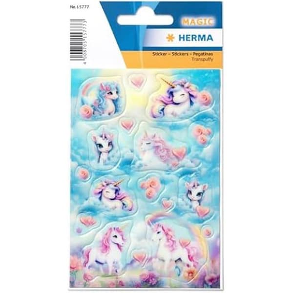 3D-klistermärken - HERMA - Enhörning - Rosa - För barn - Scrapbooking och fotoalbum