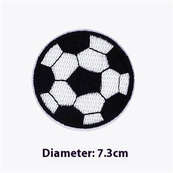 2 stykker 7,3 cm tegneserie fodbold Stryg på broderet patch Applikation badge