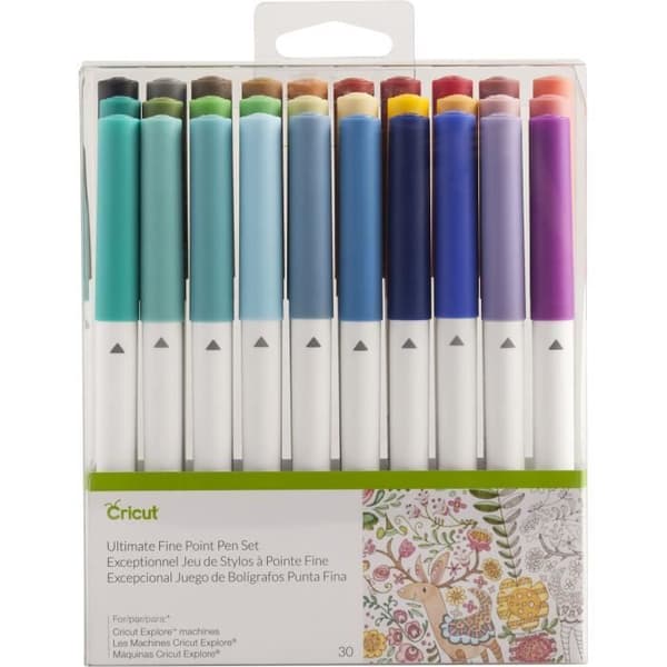 Cricut - Set med 30 Ultimate Premium finspetspennor - CRICUT varumärke - Huvudfärg Blå