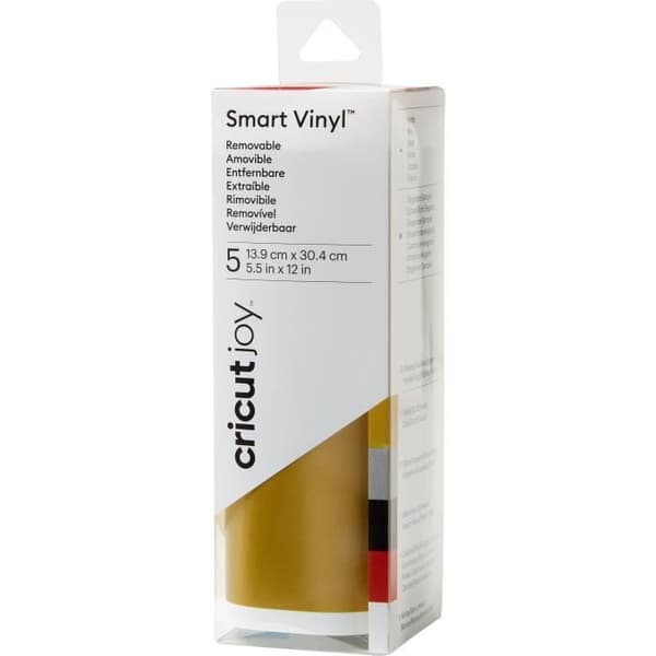 CRICUT avtagbara vinylark - guld, silver, svart, kardinalröd, vit - 5,5" x 12"
