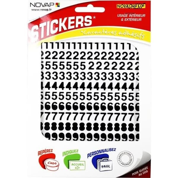 Självhäftande siffror 10mm Svart NOVADHESIVE - 4370033