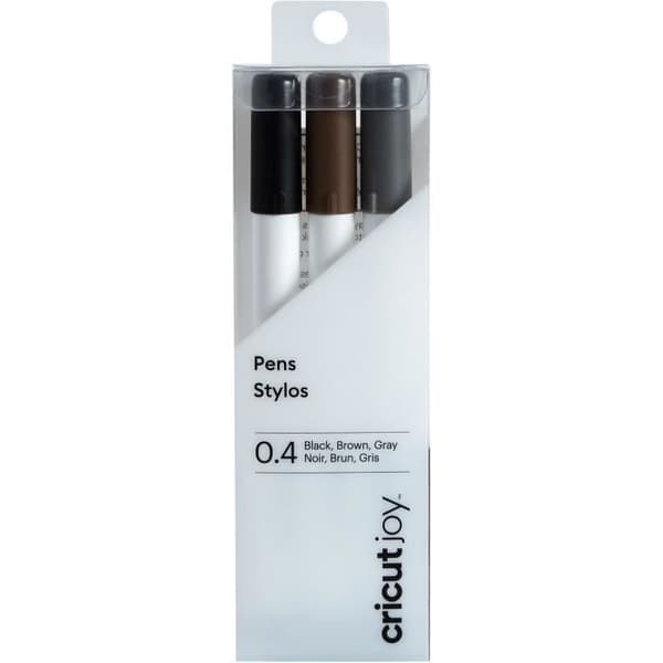 Cricut 3-Pack 0,4 cm Fine Point Pens - Svart, Grå och Brun