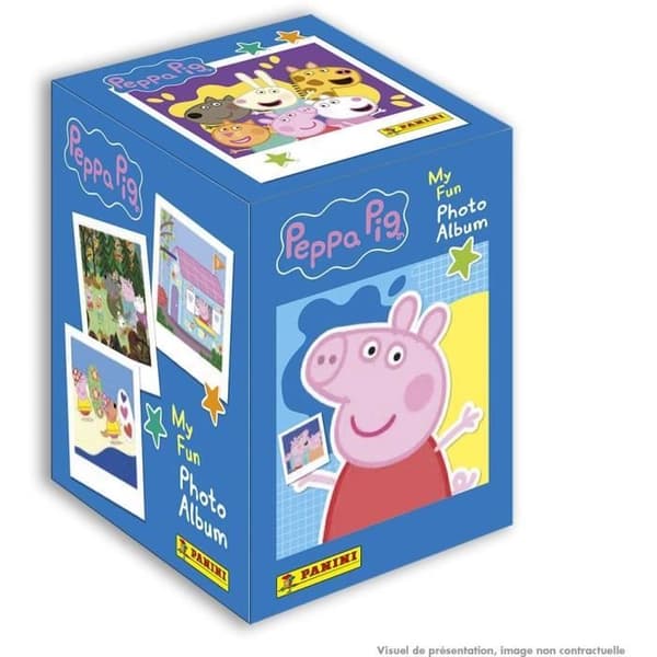 Box med 36 fickor med Peppa Pig klistermärken och kort - PANINI