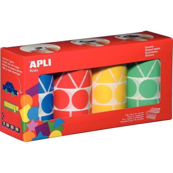 Set med 4 rullar med geometriska klistermärken