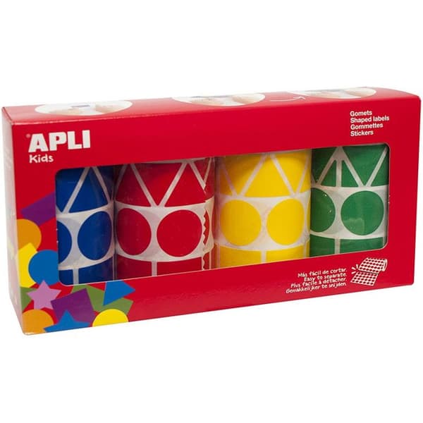 Set med 4 rullar med geometriska klistermärken