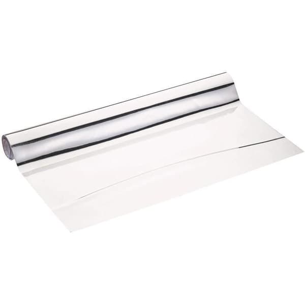 Spegelfilm - Silver - 150 x 58 cm - Plast - Klippbar - Rivsäker