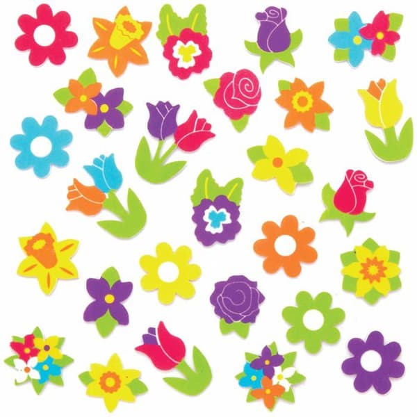 Baker Ross - AT638 - Foam Spring Flower Stickers (Förpackning med 120) - Barnhantverk,