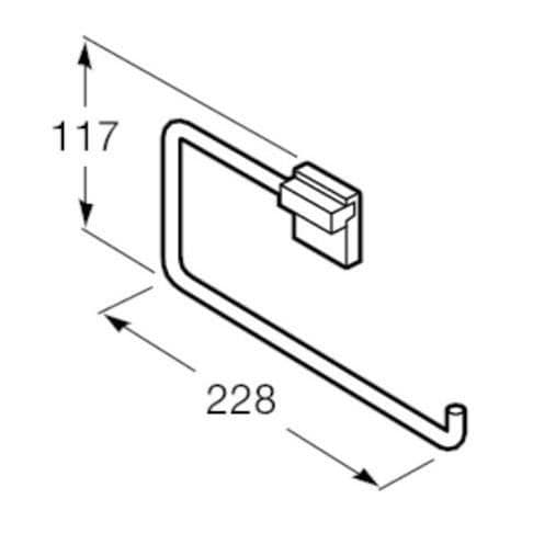 Ringhanddukshållare - Rubik - Krom - Väggmontering - Rostfritt stål - En modern design