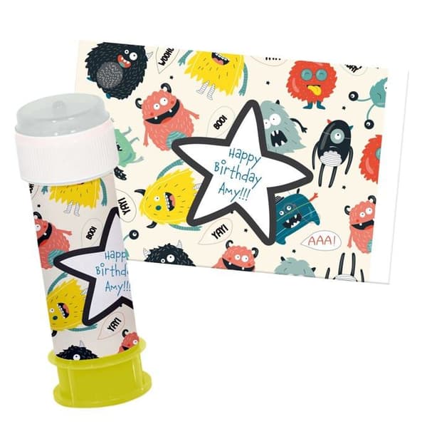 Sticker set Folat - 68358 - Självhäftande Monster Bash Såpbubblor - 6 stycken, Flerfärgad