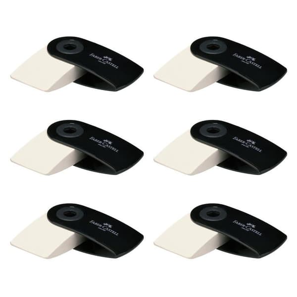 Gommette Faber-castell - 205076 - Gummifodral Mini, svart, 6 stycken