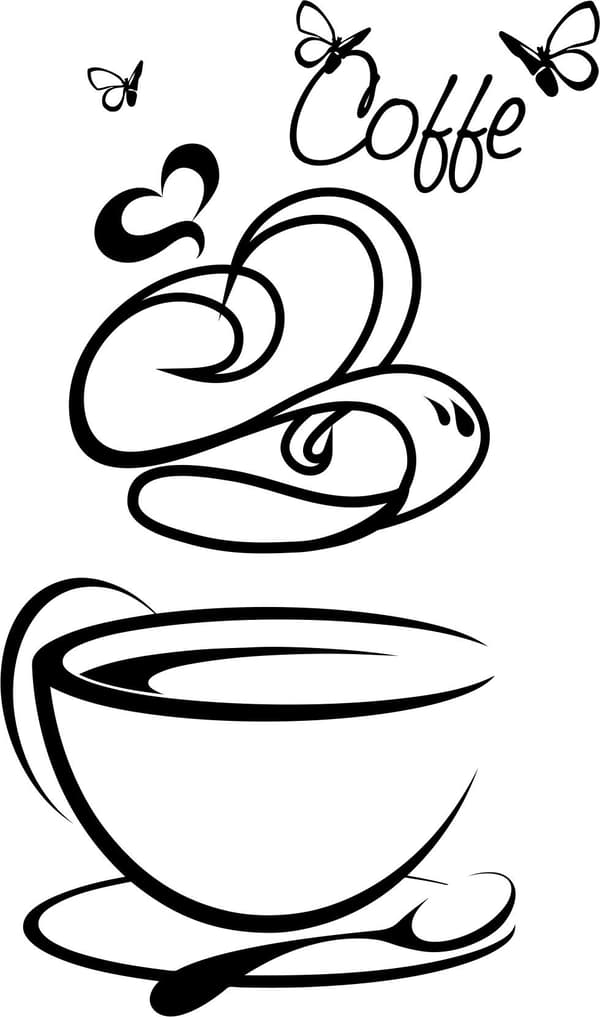 KÖKSKLISTERMÄRKER klistermärke kopp kaffe kaffe hjärtan 100 x 50 cm G250