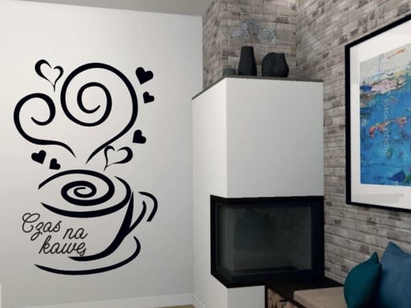 KØKKENKLISTERMERKER klistermærke kop kaffe kaffe hjerter 100 x 50 cm G251