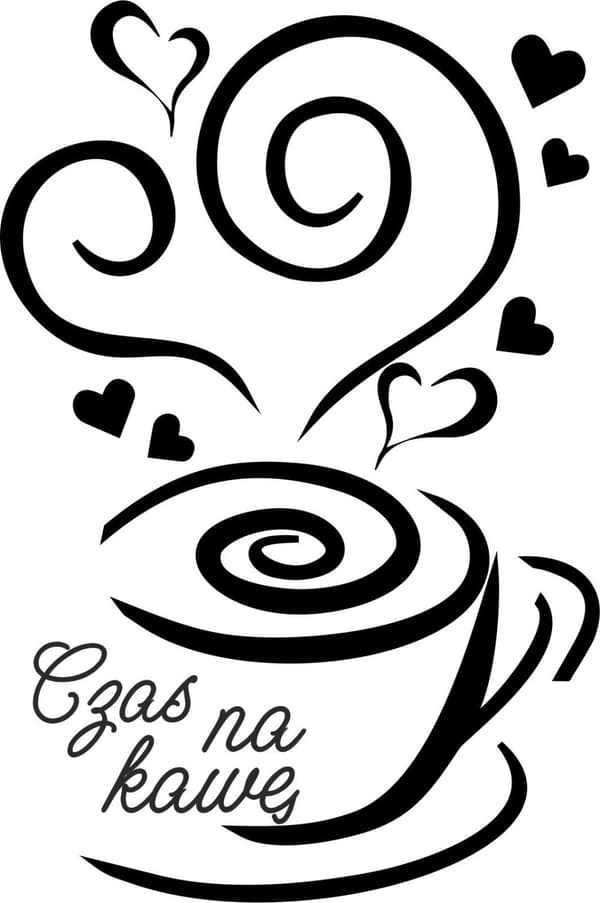 KØKKENKLISTERMERKER klistermærke kop kaffe kaffe hjerter 100 x 50 cm G251